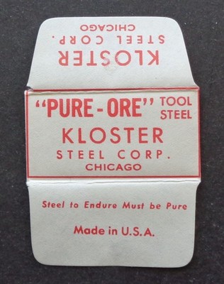 Vintage Razor Blade KLOSTER STEEL CORP Advertising - One Wrapped Blade