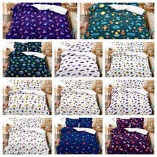 3D Cartoon Space Planet Rocket Pattern Quilt Cover Duvet Cover Comforter set