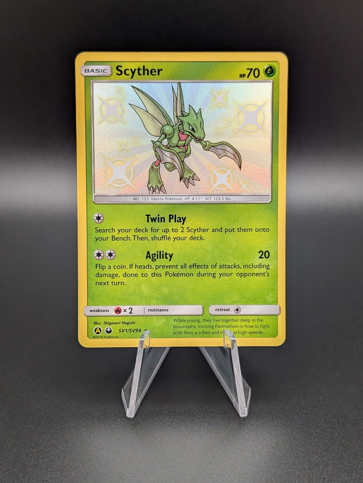 Pokemon TCG Hidden Fates Shiny Vault Scyther Holo Rare SV1/SV94