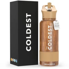 Coldest Insulated Water Bottle with Straw Lid - Stainless Steel Metal Insulat...