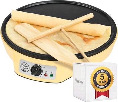 Bestron Crêpes Maker im Retro Design, für Crepes mit Ø 30 cm, inkl. Te