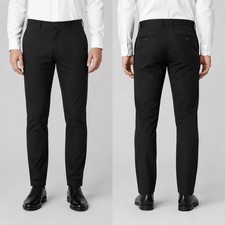 NWT Michael Kors Mens 30x32 Black Slim Fit Stretch Cotton Chino Pants Tapered