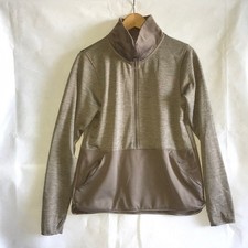 Columbia Women's Size Medium Neck Half Zip Fleece Pullover Sweater Two Tone Tan