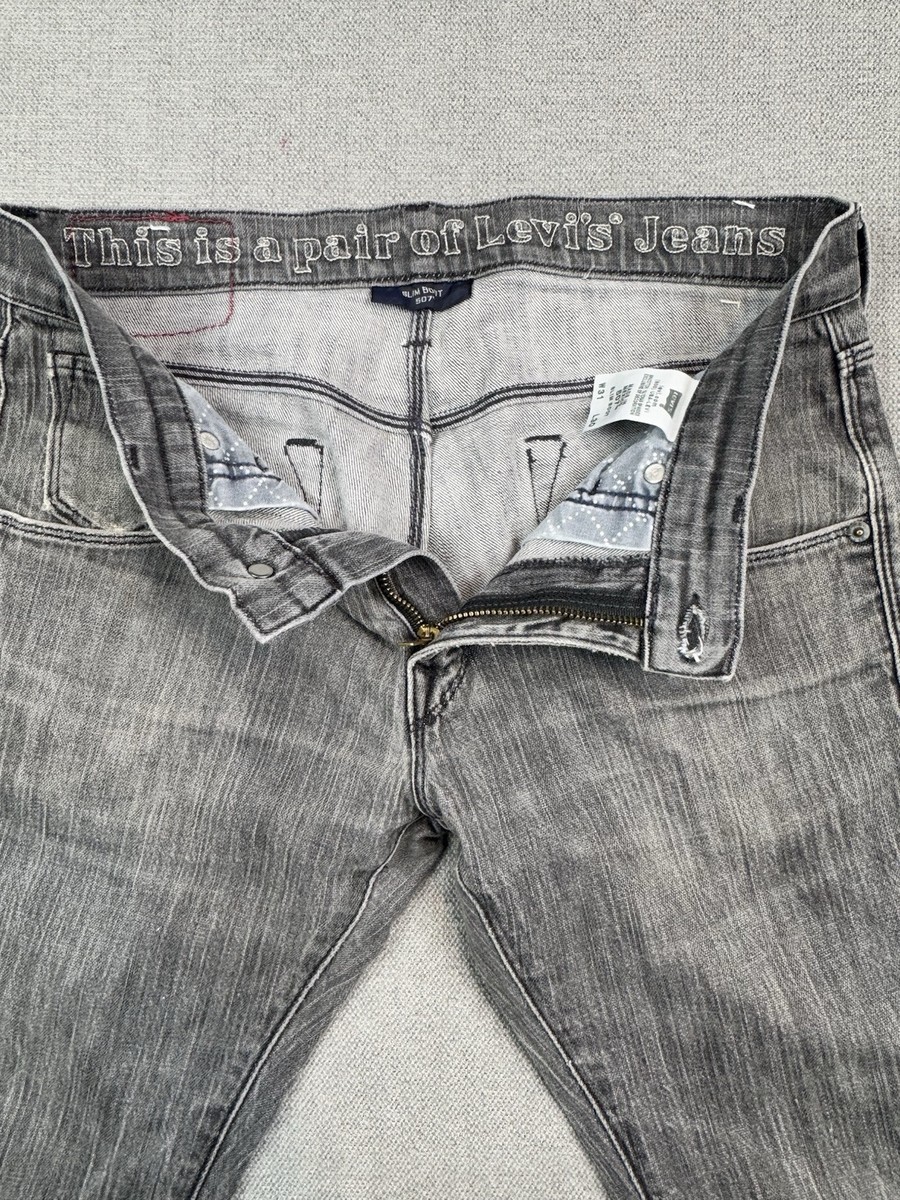 Levi's 507 Jeans Mens 31x30 Faded Black Slim Bootcut Western