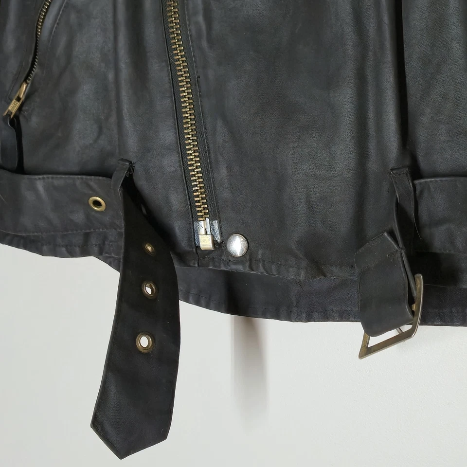 Kakadu Traders Australia Waxed Cotton Motorcycle Jacket Men's Size M 80s 1989 - Image 3 of 4