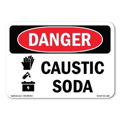 #ad Caustic Soda ANSI OSHA ANSI Danger Sign Metal Plastic Decal $36.99