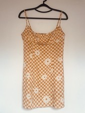 Urban Outfitters Orange/Tan Checkered Mini Dress - SIZE M