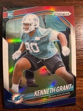 2025 Prizm Kenneth Grant Red White Blue Prizm Rookie #374 Miami Dolphins NFL
