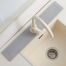 Stone Faucet Mat Kitchen Sink Absorbent Diatomite Fast Dry Grey 23.6x3.9 Bathroo
