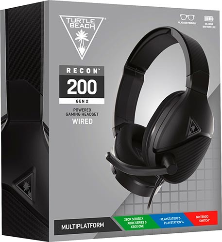 Cuffie Gaming Turtle Beach Recon 200 Gen 2 - Stile e Potenza in Nero