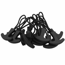 Zipper Pull Tab T-Shaped Black Soft Nylon Extender Repair Replacement 20 Pack