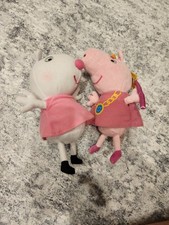 Lot of 2 Peppa Pig Princess and Suzy Sheep Plush Stuffed Animal