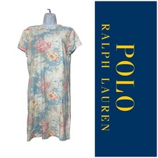 Polo Ralph Lauren Short Sleeve T-Shirt Floral Dress Pastel 100% Cotton NWT Large