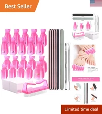 Luxury Nail Polish Gel Remover Kit: Complete Care with Cuticle Tools & Buffers