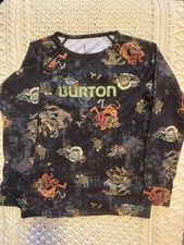 Burton Youth Medium Monsters DRYRIDE Base Layer Shirt Black Long Sleeve EUC