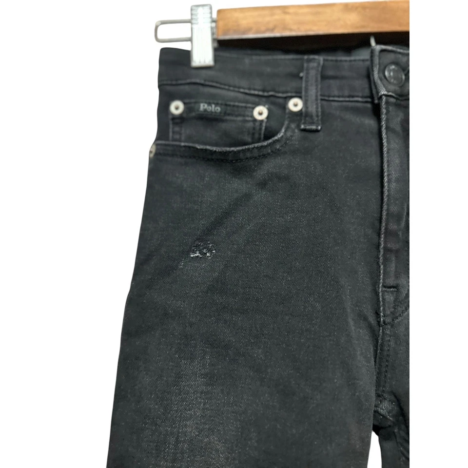Polo Ralph Lauren Kids Black High Rise Skinny Jeans Distressed Size 12 - Image 4 of 4