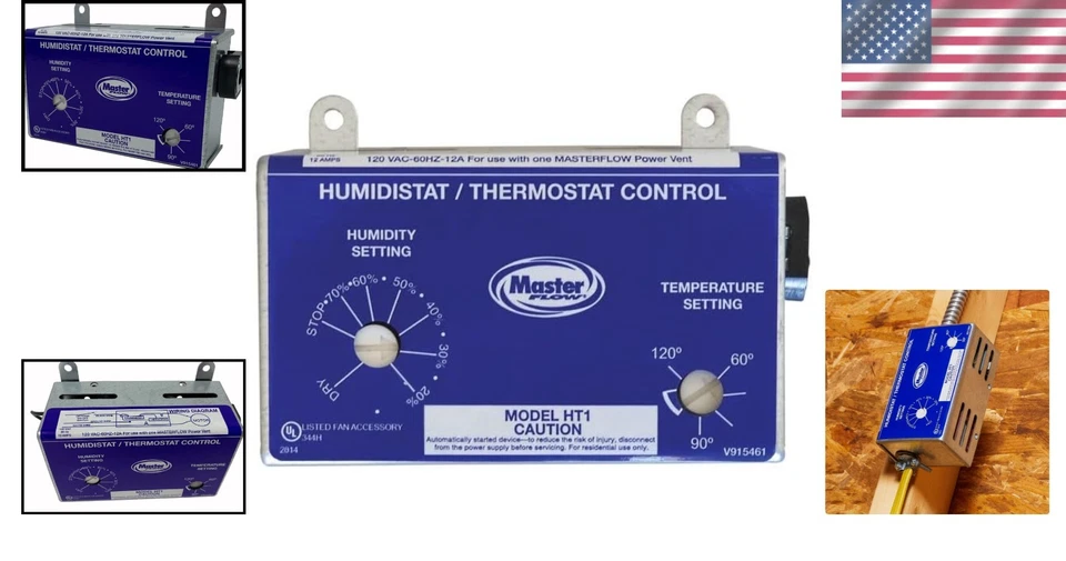 Universal Attic Humidity & Temperature Controller - Easy Installation, UL Listed - Image 2 of 4