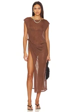 Asta Resort Pevero Dress in Chocolate Brown Sheer Mesh S NWT $290