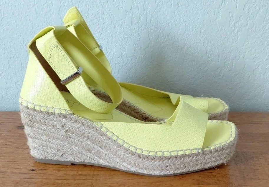 Alpargatas para cámara Franco Sarto para mujer talla 8 amarillo neón correa para el tobillo Foto 4 de 4