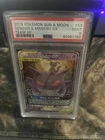 Pokémon TCG Gengar & Mimikyu GX Holo Card Sun & Moon Team Up 53/181 PSA 9