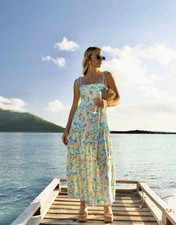Kenny Flowers Size M St. Lucia Resort Maxi Dress Maxi Swirl Fish Print