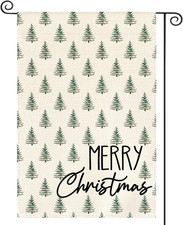 Watercolor Christmas Tree Merry Christmas Garden Flag 12X18 Inch Double Sided Ou