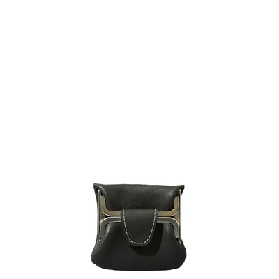 SOPO SO27 W-GAMA Black Leather Wide Wallet Geldbörse Gebraucht Aus Japan