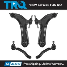 TRQ 4pc Steering Suspension Kit Control Arms w/ Ball Joints Outer Tie Rod Ends
