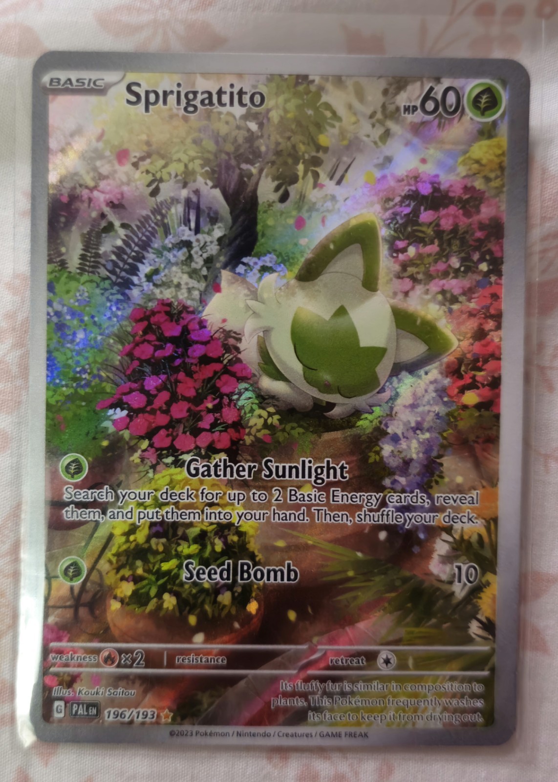 Sprigatito Holo Illustration Rare SV02: Paldea Evolved 196/193 NM