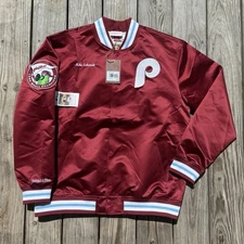 Mens Mitchell & Ness Philadelphia Phillies Mike Schmidt MLB Satin Jacket XL $175