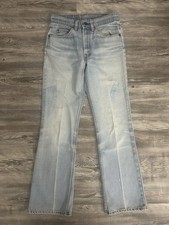 Vintage Early 1980s Levis 517 Bootcut Jeans Orange Tab Distressed Faded 28x28