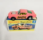 Matchbox WILDCAT Superfast #8 Mustang Dragster HOT PINK with BOX 1970 Lesney Car