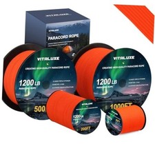 1200lb Paracord Rope, 4.4mm 15 Triple Strands Paracord, Heavy Duty 80ft Orange