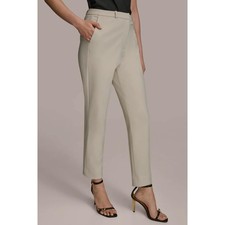 DONNA KARAN NEW YORK NWOT STRAIGHT FLAT FRONT PANT IN TUSCAN BEIGE-SIZE 6