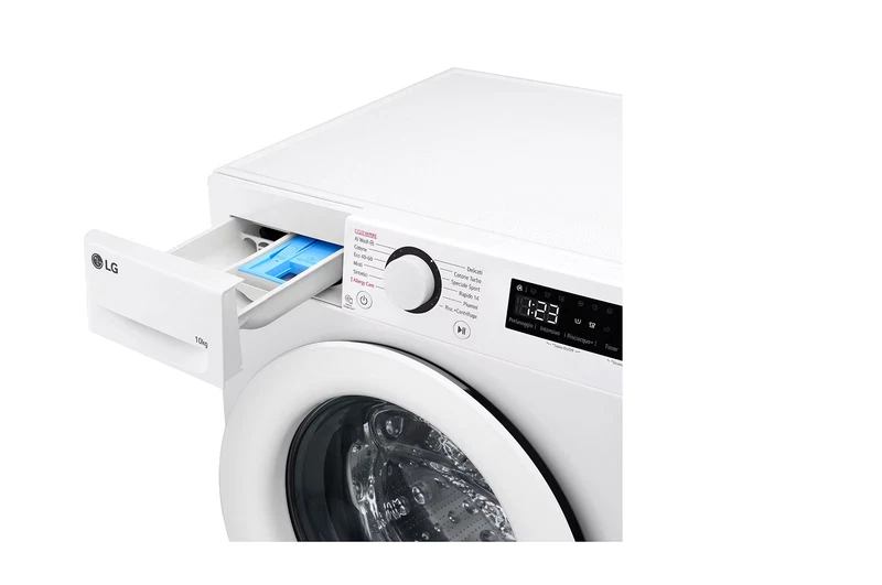 Lavatrice 10 Kg LG Risparmio Energetico AI Classe A -10% Vapore Inverter Bianco, fotografia 10 di 17