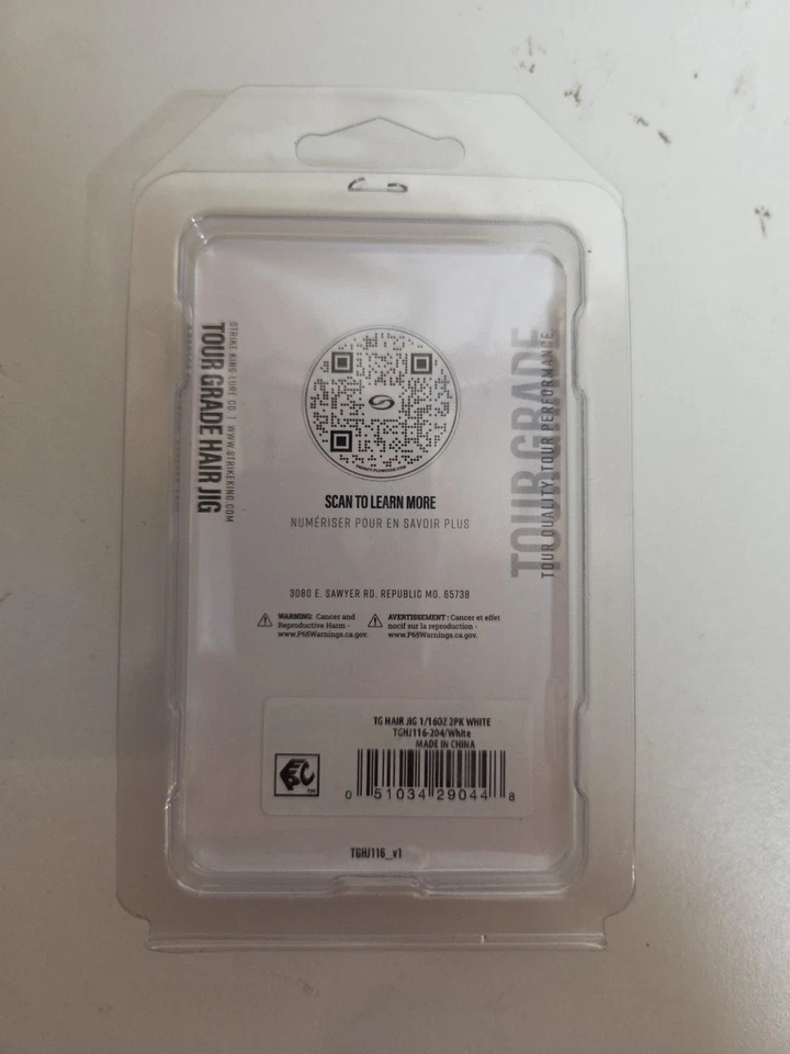 Plantillas de cabello Strike King Tour Grade 1/16 OZ blancas Foto 4 de 4