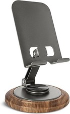 Verstellbare Handyhalterung mit Holzoptik – Stabiles Design mit 360° Drehfu