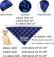 Dog Birthday Decorations, Multi Sizes Dog Birthday Hat with Numbers Bandana B...