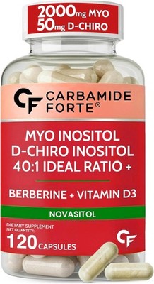 Myo Inositol & D Chiro Inositol Supplement Hormonal Balance Support 120 Capsules