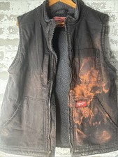 Milwaukee Sherpa Lined Vest Black Size L Distressed