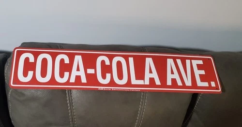 Vintage Style Coca-Cola Avenue Metal Sign. Great Condition.
