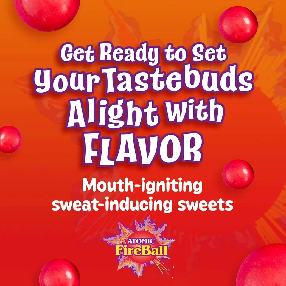 4Lb Bulk Atomic Fireball Jawbreakers Cinnamon Individually Wrapped Candy 240 Ct - Image 3 of 4