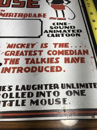 2002 DISNEY MICKEY THE MOUSE METAL TIN RETRO SIGN 17 x 12 Uno Evans Paintings - Picture 2 of 12