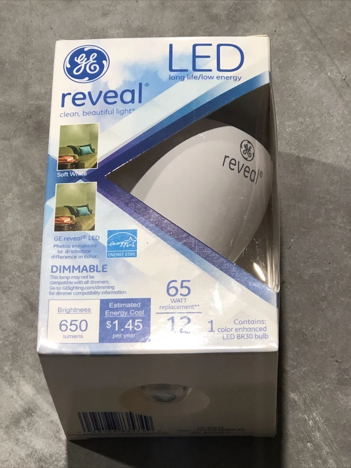 GE Lighting BR30 Reveal LED Floodlight Bulb, 12 Watts - 650 Lumens -NEW - Image 2 of 4