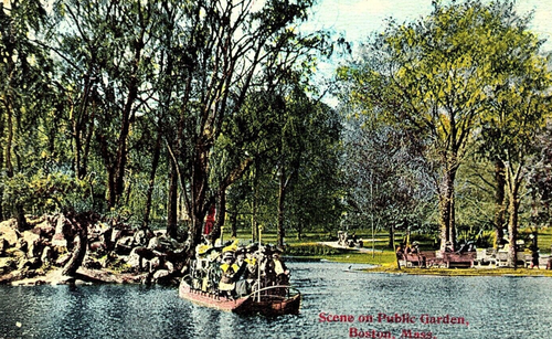 Vintage Postcard Massachusetts, Scene in Public Gardens, Boston, MA. c1915 - Picture 2 of 3