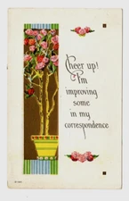 Vintage Postcard Cheer up I am Improving Some in My Correspondence