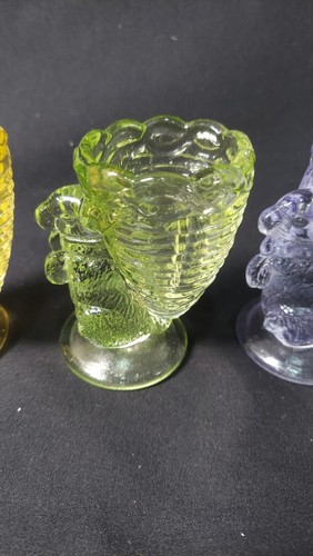 lot of 3 Fenton Glass Bunny Rabbit Egg Cup Toothpick Holder lot of 3 vintage - Picture 4 of 9