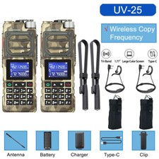 2PCS UV-25 10W WALKIE TALKIE LONG RANGE TRI-POWER TWO WAY RADIO 48CM ANT BAG US