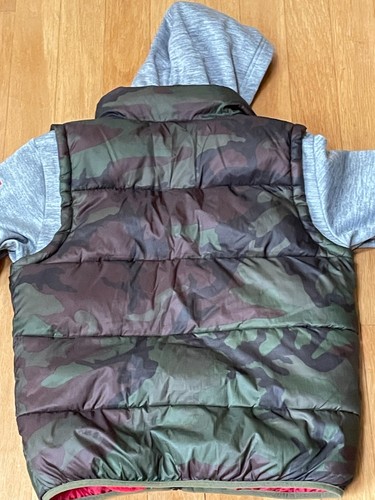 NIKE AIR JORDAN BOY'S 12-13 YEARS LAYERED PUFFER CAMO HOODIE VEST JACKET LARGE - Picture 7 of 12