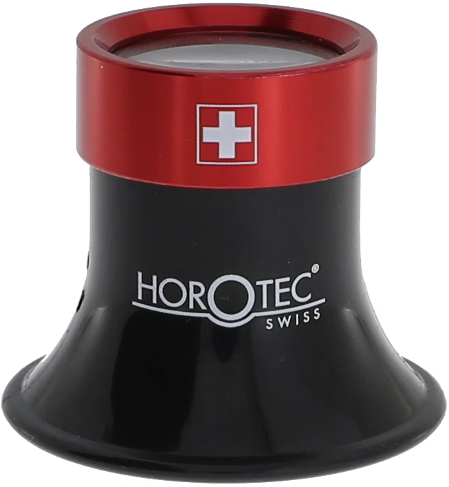 Horotec 00.025-3.5 X3.75 Loupe en plastique noir avec bague vissée en aluminium